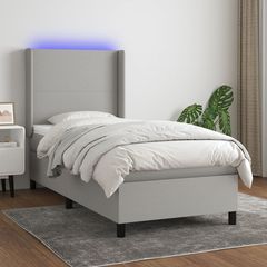 ΚΡΕΒΑΤΙ BOXSPRING ΜΕ ΣΤΡΩΜΑ & LED ΑΝ.ΓΚΡΙ 90X200 ΕΚ. ΥΦΑΣΜΑΤΙΝΟ 3138125