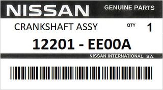 Στρόφαλος μηχανής NISSAN QASHQAI J10 - TIIDA C11 - NOTE E11 - MICRA K12 ENGINE HR16DE ΒΕΝΖΙΝΗ 2005 - 2013 #12201EE00A 122011KA0A