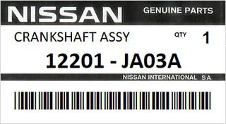 Στρόφαλος μηχανής NISSAN TRAIL T30/T31 ENGINE QR25DE ΒΕΝΖΙΝΗ 2002 - 2014 #12201JA03A 122013TA0A