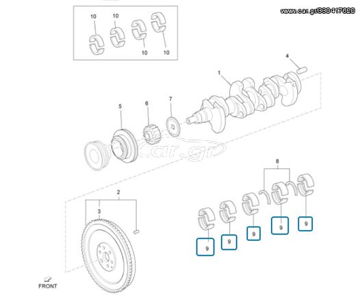 Κουζινέτο Στροφάλου Cat 2 Piaggio Porter Maxxi Up-Date 2009-2010 ZAPS90DH ZAPS90AH 1170187101020