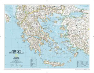 Χάρτης Ελλάδας πλαστικοποιημένος National Geographic Greece Classic Wall Map Laminated 77 x 60 cm