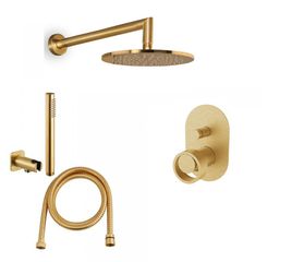 Armando Vicario Halo Gold Brushed - Εντοιχιζόμενο σύστημα ντους 2 εξοδων