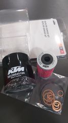 Σετ φίλτρα λαδιού κομπλέ με ροδέλες και φλάντζες KTM 00050000061 γνήσια για 640 LC4/ADV/DUKE