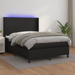 ΚΡΕΒΑΤΙ BOXSPRING ΜΕ ΣΤΡΩΜΑ & LED ΜΑΥΡΟ 140X190 ΕΚ. ΣΥΝΘ. ΔΕΡΜΑ 3139259