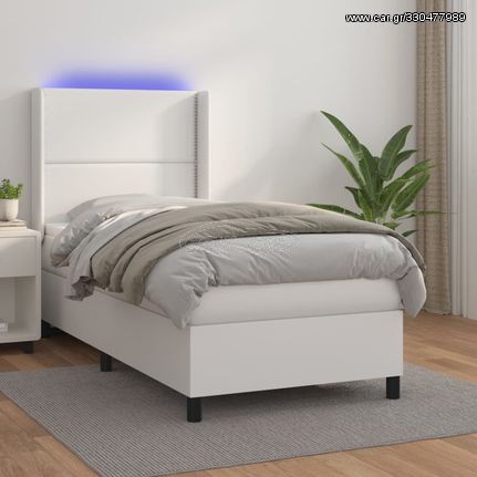 ΚΡΕΒΑΤΙ BOXSPRING ΜΕ ΣΤΡΩΜΑ & LED ΛΕΥΚΟ 80X200 ΕΚ. ΣΥΝΘ. ΔΕΡΜΑ 3139290