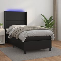 ΚΡΕΒΑΤΙ BOXSPRING ΜΕ ΣΤΡΩΜΑ & LED ΜΑΥΡΟ 100X200 ΕΚ. ΣΥΝΘ. ΔΕΡΜΑ 3139307