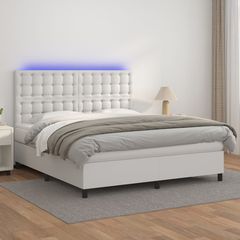 ΚΡΕΒΑΤΙ BOXSPRING ΜΕ ΣΤΡΩΜΑ & LED ΛΕΥΚΟ 180X200 ΕΚ. ΣΥΝΘ. ΔΕΡΜΑ 3135958