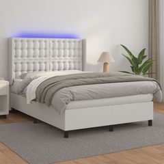 ΚΡΕΒΑΤΙ BOXSPRING ΜΕ ΣΤΡΩΜΑ & LED ΛΕΥΚΟ 140X190 ΕΚ. ΣΥΝΘ. ΔΕΡΜΑ 3139380