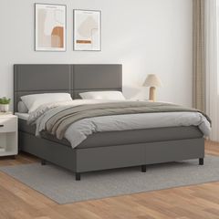 ΚΡΕΒΑΤΙ BOXSPRING ΜΕ ΣΤΡΩΜΑ ΓΚΡΙ 180X200 ΕΚ. ΣΥΝΘΕΤΙΚΟ ΔΕΡΜΑ 3142801