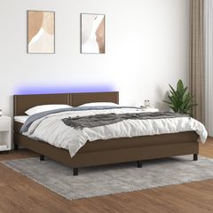 ΚΡΕΒΑΤΙ BOXSPRING ΜΕ ΣΤΡΩΜΑ & LED ΣΚ.ΚΑΦΕ 180X200ΕΚ. ΥΦΑΣΜΑΤΙΝΟ 3133096