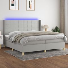 ΚΡΕΒΑΤΙ BOXSPRING ΜΕ ΣΤΡΩΜΑ & LED ΑΝ.ΓΚΡΙ 200X200ΕΚ. ΥΦΑΣΜΑΤΙΝΟ 3138901