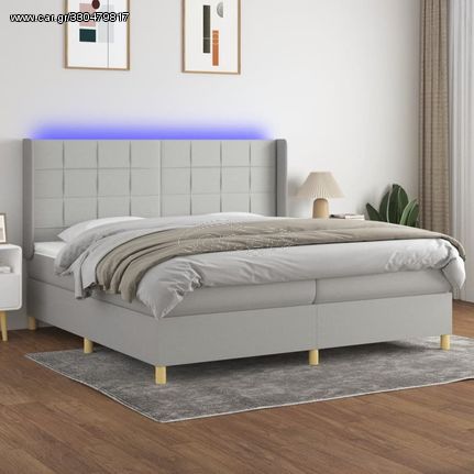 ΚΡΕΒΑΤΙ BOXSPRING ΜΕ ΣΤΡΩΜΑ & LED ΑΝ.ΓΚΡΙ 200X200ΕΚ. ΥΦΑΣΜΑΤΙΝΟ 3138901