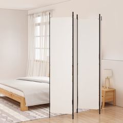 Διαχωριστικό Δωματίου με 4 Πάνελ Λευκό 200 x 220 εκ. Υφασμάτινο 350198