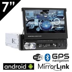 CAMERA + Android 2GB αναδιπλούμενη οθόνη 7" ιντσών με GPS (ηχοσύστημα αυτοκινήτου WI-FI, Youtube, USB, 1DIN, MP3, MP5, Bluetooth, 1DIN, Mirrorlink, Universal, 4x60W, AUX) 1234