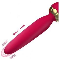 Silicone clit suction Rose with thrusting Wand vibrator-thumb-3