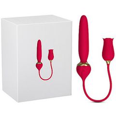 Silicone clit suction Rose with thrusting Wand vibrator-thumb-5