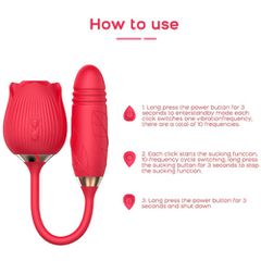 Double Pleasure suction Rose with thrusting bullet 38 cm-thumb-15