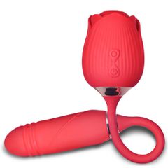 Double Pleasure suction Rose with thrusting bullet 38 cm-thumb-9