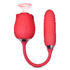 Double Pleasure suction Rose with thrusting bullet 38 cm-thumb-1