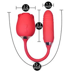 Double Pleasure suction Rose with thrusting bullet 38 cm-thumb-4