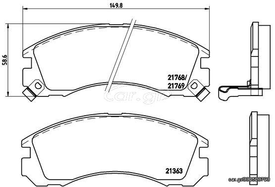 Σετ τακάκια, δισκόφρενα L200  P54017 AY040MT002 4605A492 4605A562 4605A717 4605A730 4605A774 4605B415 4605B802 4605B804 DBP511118 MB334911 MB389549 MB699452 MB699453 MB857987 MB858399 MB858400 MB85858