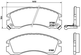 Σετ τακάκια, δισκόφρενα L200  P54017 AY040MT002 4605A492 4605A562 4605A717 4605A730 4605A774 4605B415 4605B802 4605B804 DBP511118 MB334911 MB389549 MB699452 MB699453 MB857987 MB858399 MB858400 MB85858