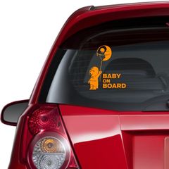 Αυτοκόλλητο αυτοκινήτου - Baby on Board 12 ΧΡΩΜΑ ΠΟΡΤΟΚΑΛΙ-25cm x 26cm