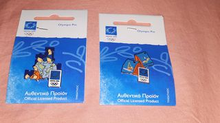 Συλλεκτικές Καρφίτσες (Pins) Ολυμπιακών Αγώνων Αθήνας 2004, με τις Μασκότ Φοίβο & Αθηνά