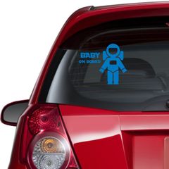 Αυτοκόλλητο αυτοκινήτου - Baby on board 23 Χρώμα Μπλέ Σκούρο-25cm x 21cm