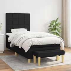 ΚΡΕΒΑΤΙ BOXSPRING ΜΕ ΣΤΡΩΜΑ ΜΑΥΡΟ 90X190 ΕΚ.ΥΦΑΣΜΑΤΙΝΟ 3137119