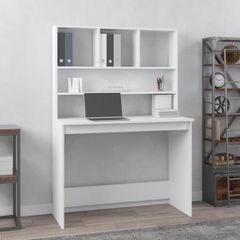 Γραφείο με Ράφια Λευκό 102x45x148 εκ. από Επεξεργασμένο Ξύλο 823000