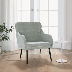 Πολυθρόνα Ανοιχτό Γκρι 63 x 76 x 80 εκ. Βελούδινη 351436