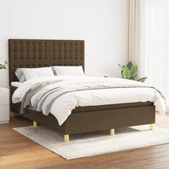 ΚΡΕΒΑΤΙ BOXSPRING ΜΕ ΣΤΡΩΜΑ ΣΚΟΥΡΟ ΚΑΦΕ 140X200 ΕΚ ΥΦΑΣΜΑΤΙΝΟ 3142660