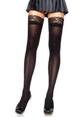 Leg Avenue - Nylon Thigh Highs w. Lace Top