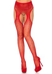 Leg Avenue - Crystalized suspender hose Red