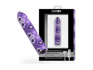 CUSTOM BULLETS RECHARGEABLE SNAKE PURPLE MAGNETIC BULLET 10 INTENSITIES