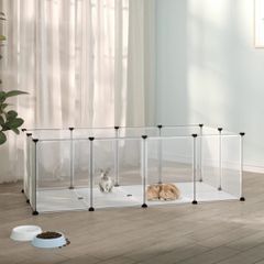 vidaXL Κλουβί Μικρών Ζώων Διαφανές 144x74x46,5 εκ Πολυπροπυλ. & Ατσάλι