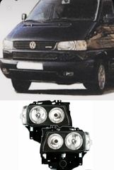 ΦΑΝΑΡΙΑ ΕΜΠΡΟΣ Headlights for VW GOLF T4 97-08.03 2 Halo Rims Black