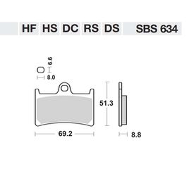 ΤΑΚΑΚΙΑ SBS 634RS/RST FA252-FA380 FRONT RACING