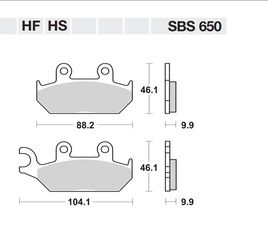 ΤΑΚΑΚΙΑ SBS 650HF FA172 STD STREET FR