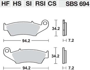 ΤΑΚΑΚΙΑ SBS 694HF FA185-FA389 STD FR/RR