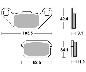ΤΑΚΑΚΙΑ SBS 848HF FA431 STD FR/RR ATV ADLY280/300/320 SPORT 07-13 RR,YAM/YFM250/500/700 FR