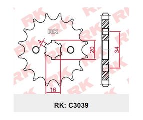 Γρανάζι Κίνησης RK 3039-T14 (JTF1263) CRYPTON105,VF185