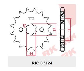 Γρανάζι Κίνησης RK 3124-T14 (JTF273) FL125ADDRESS,TARGET125I 18-20 E4, VF125