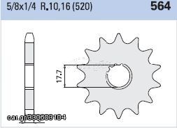 Γρανάζι Κίνησης RK C4014 (564K)-T14 (JTF564) YZ125 87-04,DT200R,WR200R