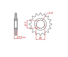 Γρανάζι Κίνησης TEC 580K-T17 FZX750  86-97