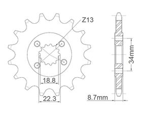 Γρανάζι Κίνησης RK C4463-T15 (1908) KTM/DUKE390 13-18
