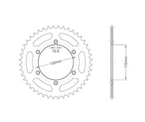 Γρανάζι Τροχού RK B4008-T43 (486) YZF600R6,R7,FZ6,FAZER,250ZZR,500GPZ