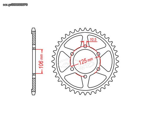 Γρανάζι Τροχού TEC 2116THF-T47 TRIUMPH/DAYTONA675  06-08