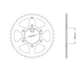 Γρανάζι Τροχού RK B4028-Z43 Z750 04-11,ZX-6R 07-13,400ZX-ZXR,550GPZX